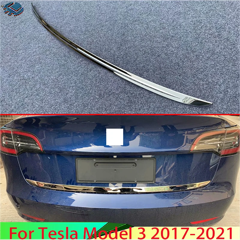 

Автомобильные аксессуары для Tesla Model 3 2017-2022, накладка на задние ворота из нержавеющей стали, накладка на задний багажник, молдинг, ободок, стикер для стайлинга