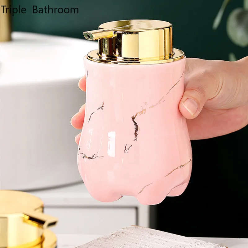 

Portable Shower Gel Shampoo Dispensing Bottle Foam Soap Dispenser Ceramic Empty Pump Bottle Bathroom Kitchen Accessories