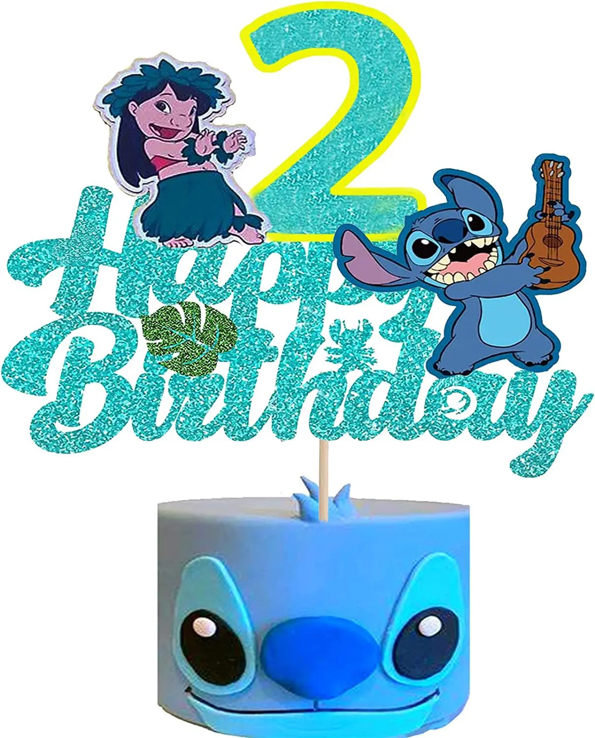 Disney Lilo &Stitch Cake Topper Girls Cartoon Happy Birthday Cake Decor  Party Supplies for Kids Birthday Baby Shower Decoration - AliExpress