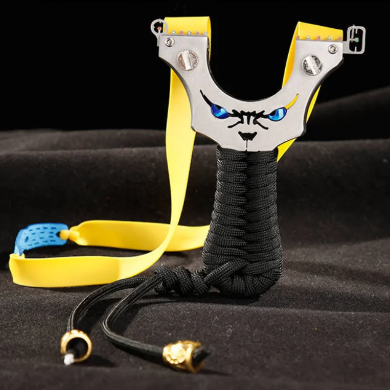 

Outdoor Hunting Stainless Steel Slingshot belt Horizontal Aiming Slingshot Beginners use Flat Leather Rubber belt