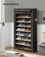 SONGMICS Shoe Rack, 9 Tier Shoe Organizer with Nonwoven Fabric Cover, Shoe Storage Shelf for 40-50 Pairs of Shoes, Entryway 2