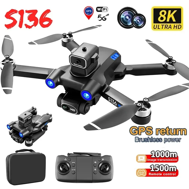 

S136 GPS Drone 8K Dual ESC Camera Professional Aerial Photography Obstacle Avoidance Brushless Motor Helicopter RC Quadcopter