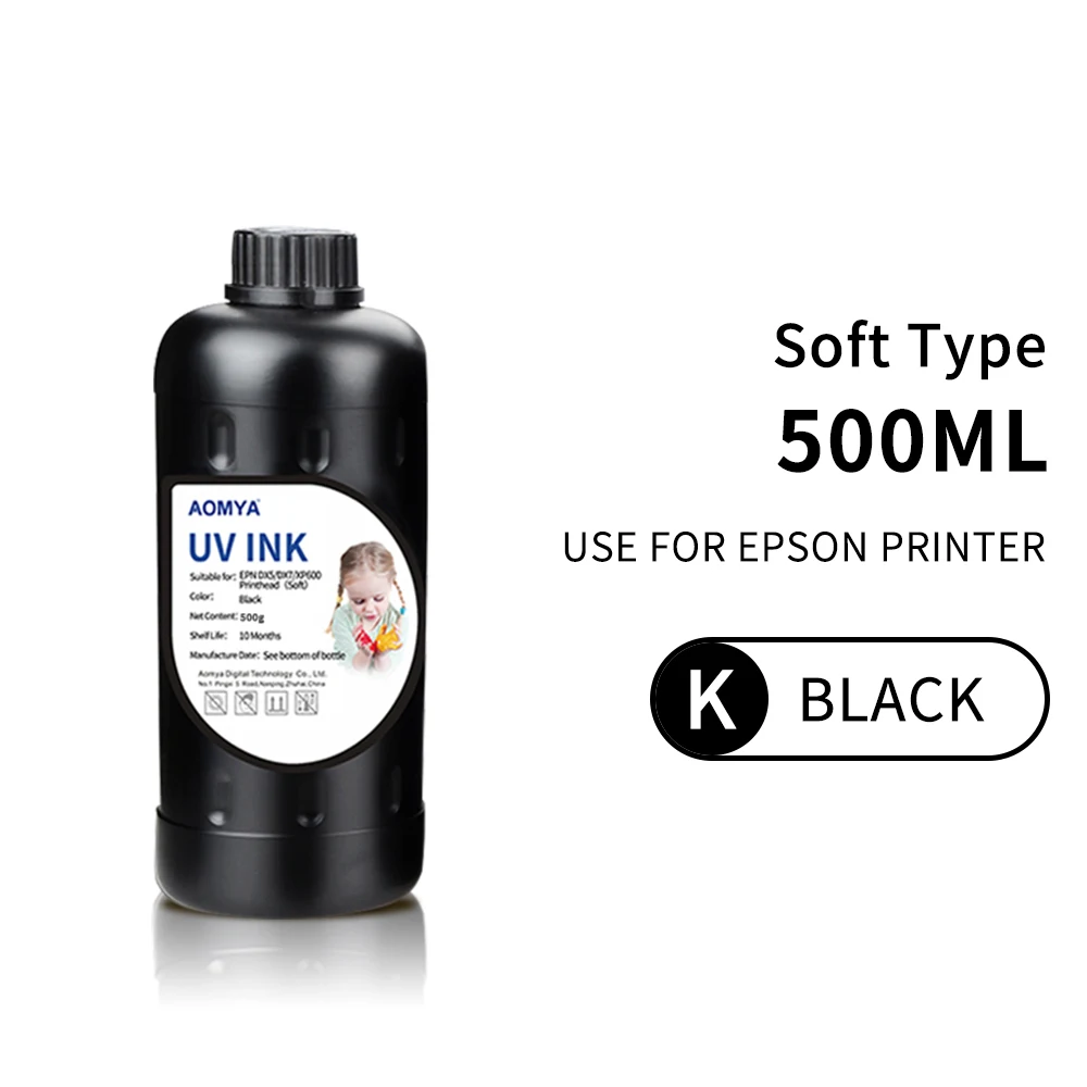 UV Ink For Epson DX4 DX5 DX7 Print Head 3D Led UV Ink for Epson L805 1390 1430 1410 L800 L1800 flated Inkjet Printer 500ml inkjet printer ink