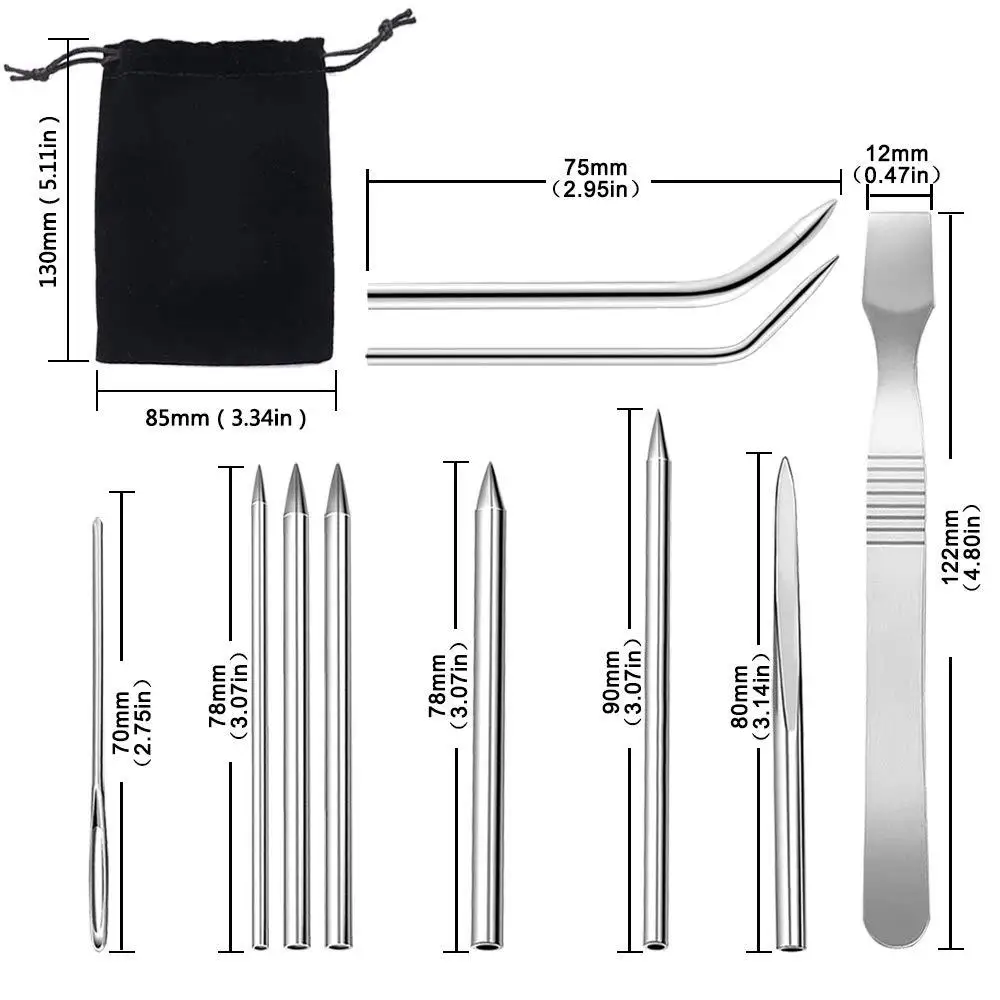 DIY Paracord Needle Set Parachute Bracelet Making Kit Stainless Steel Paracord Rope Flattener Knitting Stitching Tools