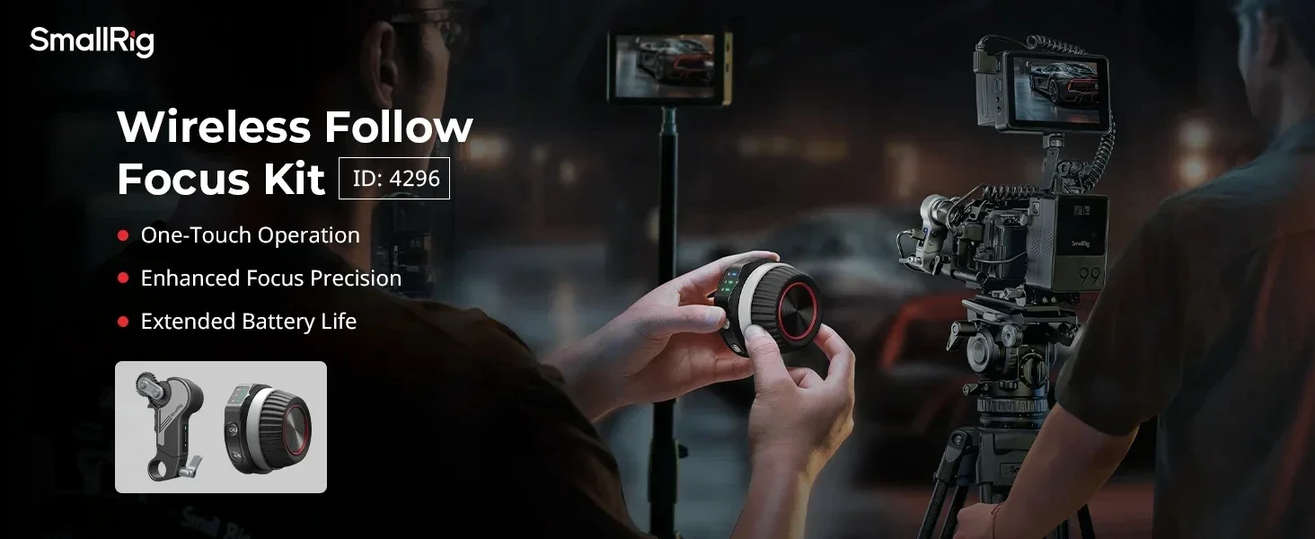 SmallRig 4296 Wireless Follow Focus System with Handwheel Controller & Receiver