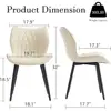 Upholstered Faux Leather Dining Chairs Set of 2 Modern Wing Back Kitchen Side Chairs Comfortable Heavy-Duty Metal Frame 3