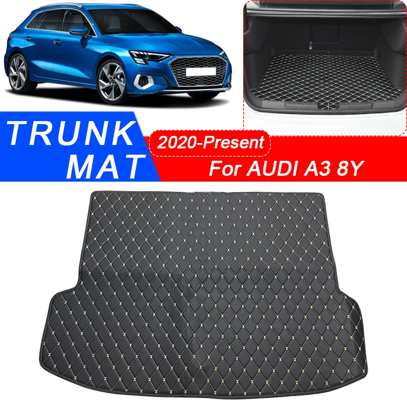 Per Audi A3 8Y 2020-2025 Hatchback Sedan Custom Car Trunk Main Mats Impermeabile Antigraffio Antiscivolo Protectcover Accessorio Auto