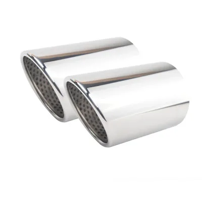 2pcs/lot Stainless Steel Car Exhaust Straight Tail Pipe Tips Cover Case For Audi Q7 4L SQ7 2007-2015 Car Accessories