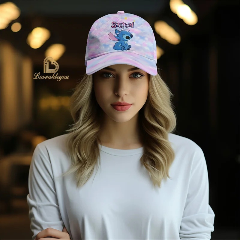 Kawaii Lilo and Stitch Sunscreen Hat Adjustable Teenager Baseball Cap Sun Hat Boys Girls Summer Breathable