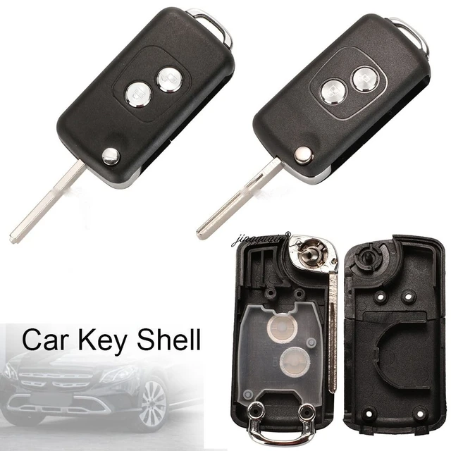 Peugeot 2 Buttons Flip Remote Key Cover with Battery Holder Modified