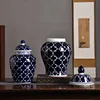 Blue Background Celadon Vase Flower Vase French Living Room Entrance Coffee Table Wine Cooler Study New Chinese Style Ornaments 3