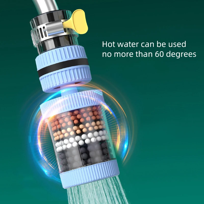 360°Rotating Faucet Extender Shower Kitchen Faucet Booster Water Filter Tap Head Nozzle Activated Carbon Water Purifier