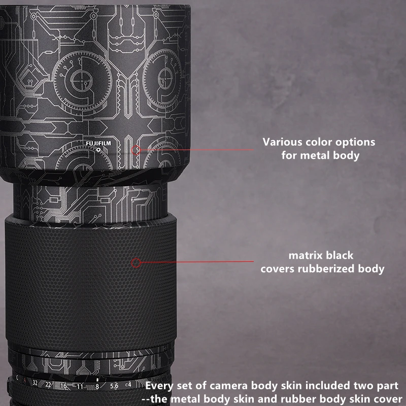 

Fuji GF120 F4 Lens Vinyl Decal Skins Wrap Cover for Fujifilm Fujinion GF120mm F4 R LM OIS WR Macro Lens Premium Court Sticker