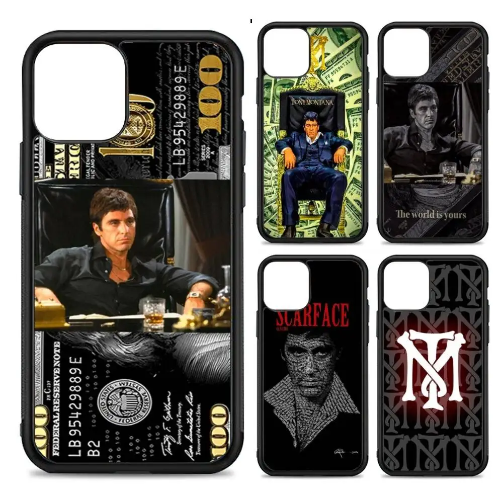 Classic S-Scarface Film Tony Silicone Phone Case - Durable PC + TPU Cover