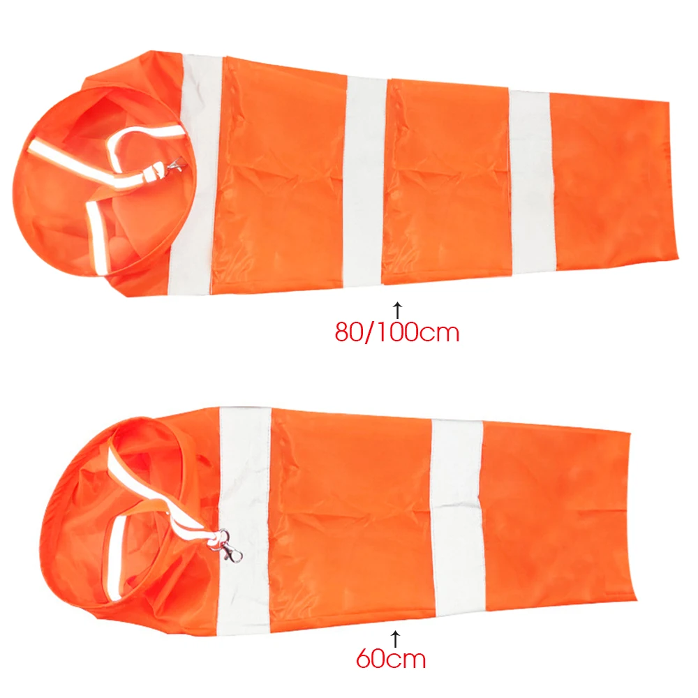 Wind Sock Weather Vane 60/80/100cm Hanging Reflective Windsock Flags Wind Direction Indicators for Outdoor Airport Garden Farm Measurement Weather Vane