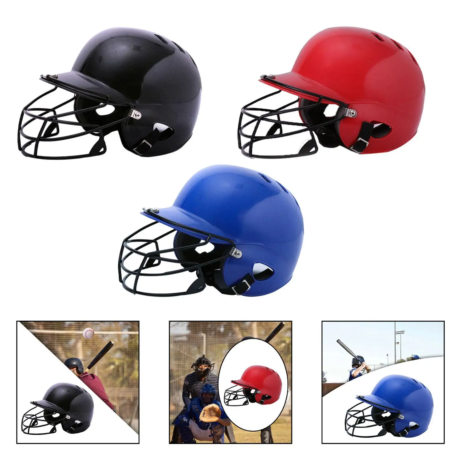 Baseball Helmet Double Ear Shock Absorbing Guard for Game Sports Match