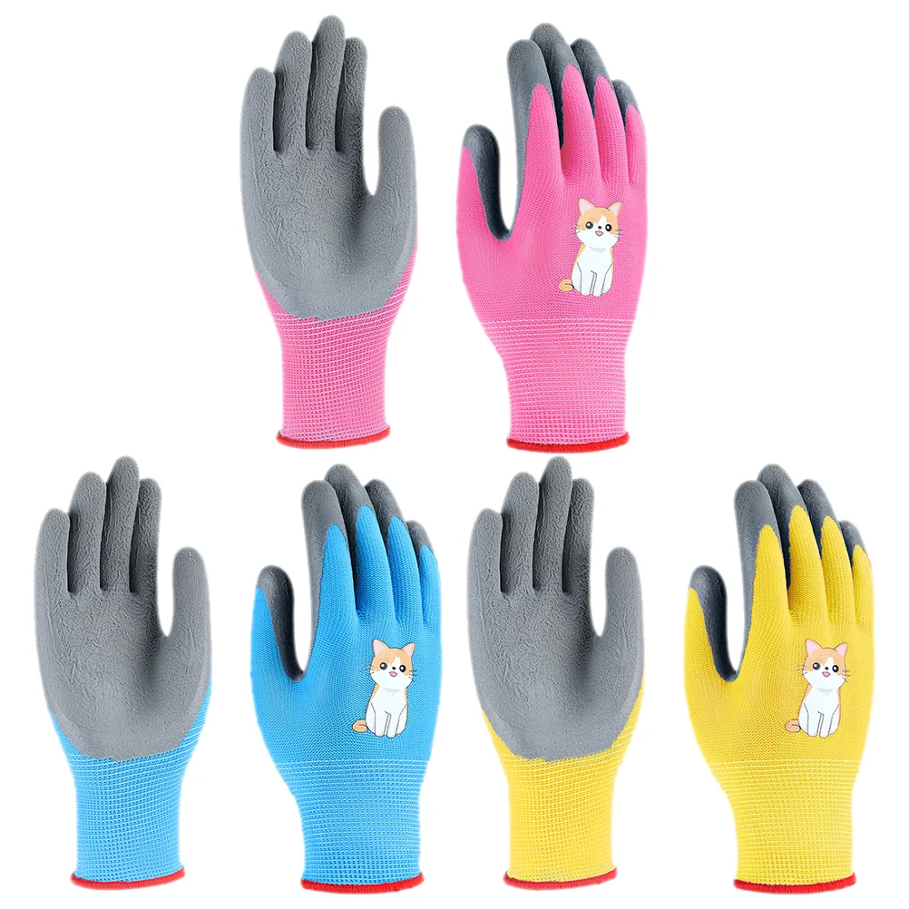 

3 Pairs Gloves Gardening and Outdoor Picking Protective Planting Protection Weeding Gardener Working Child