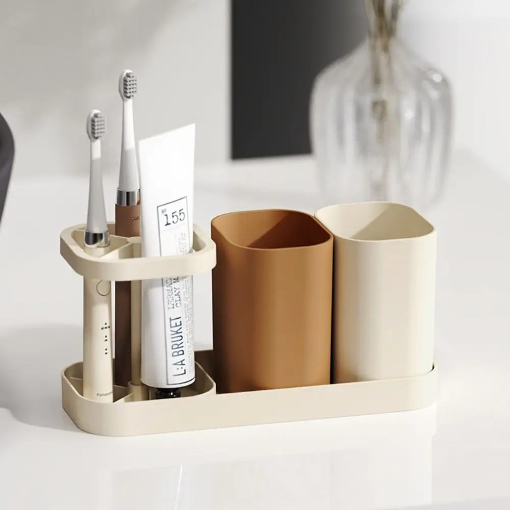 New Multifunctional Toothpaste And Toothbrush Rack Storage Tray Mouthwash Cup Set Bathroom Organizer Household Toothbrush Holder