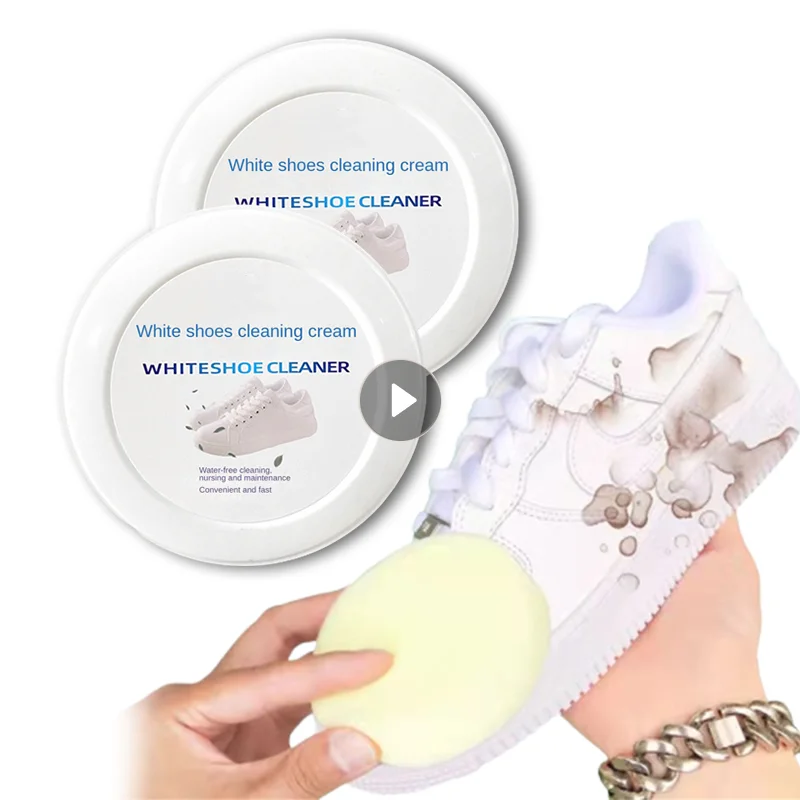 

120g White Shoes Cleaning Cream Multi-functional Pasty Cleaner With Wipe Stains Remover Cleansing Maintenance Of Sports Shoes