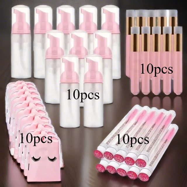 40pcs 60ml Empty Bottles Eyelash Shampoo Care Makeup Tools Travel Foam Dispenser Bottle Plastic Cleaner Soap Care Foam Pumps