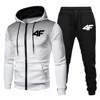 Autumn Winter Mens Tracksuit Jogging Sweatpants 2 Piece Set Sport Zipper Jacket+Running Trousers Suit Casual Printing Clothing 6
