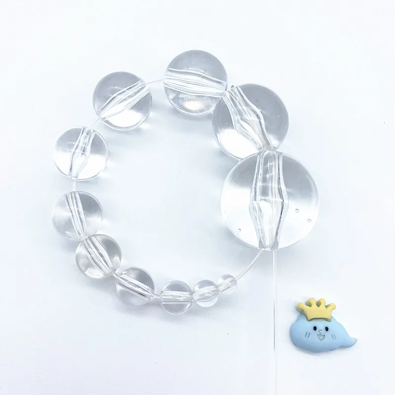 수제 DIY 짠 팔찌 비즈 액세서리, 아크릴 투명 비즈, 루즈 비즈, 수제 목걸이 쥬얼리, 신제품, 6 mm -30mm