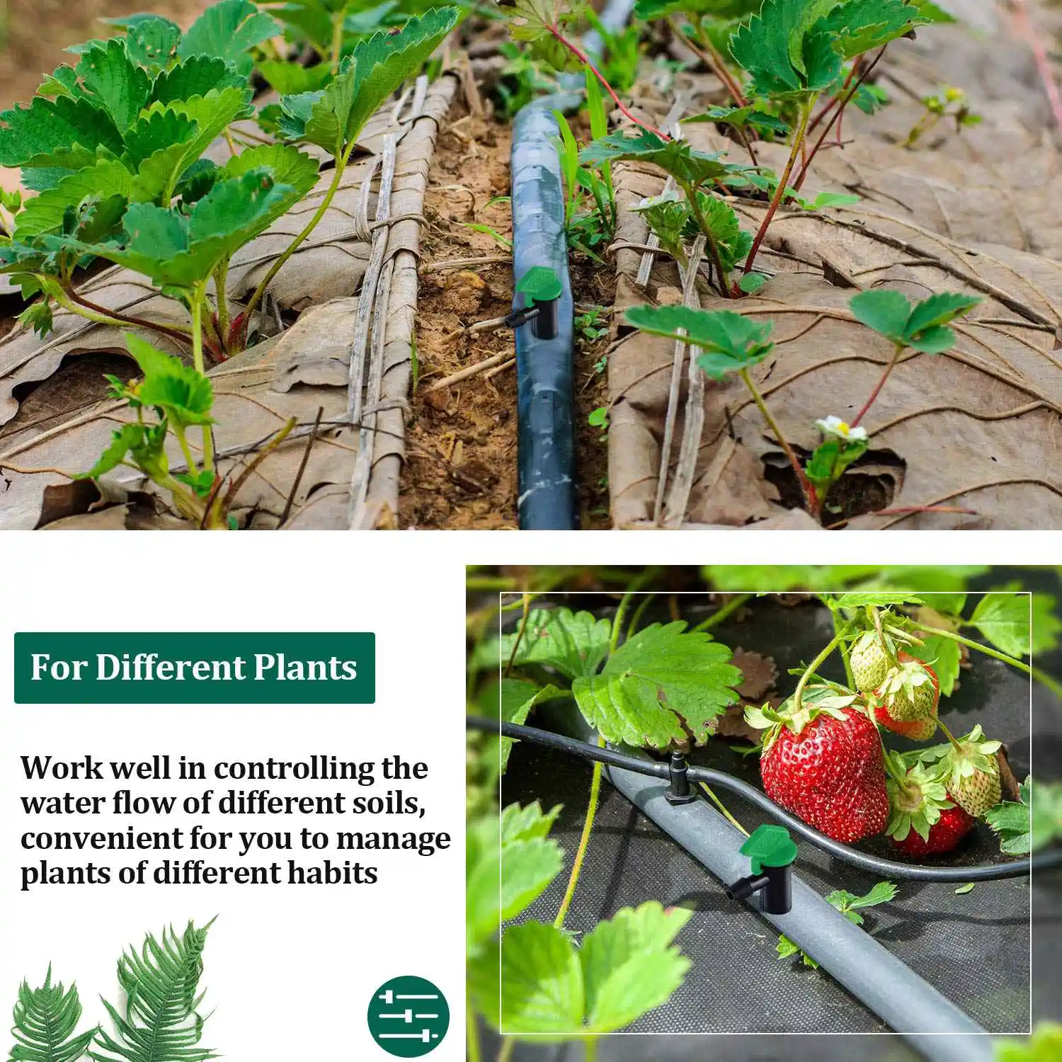 60 Pieces 4GPH Removable Drip Sprinkler Irrigation Drip Emitter Garden Flag Irrigation Dripper, for Trees and Shrubs
