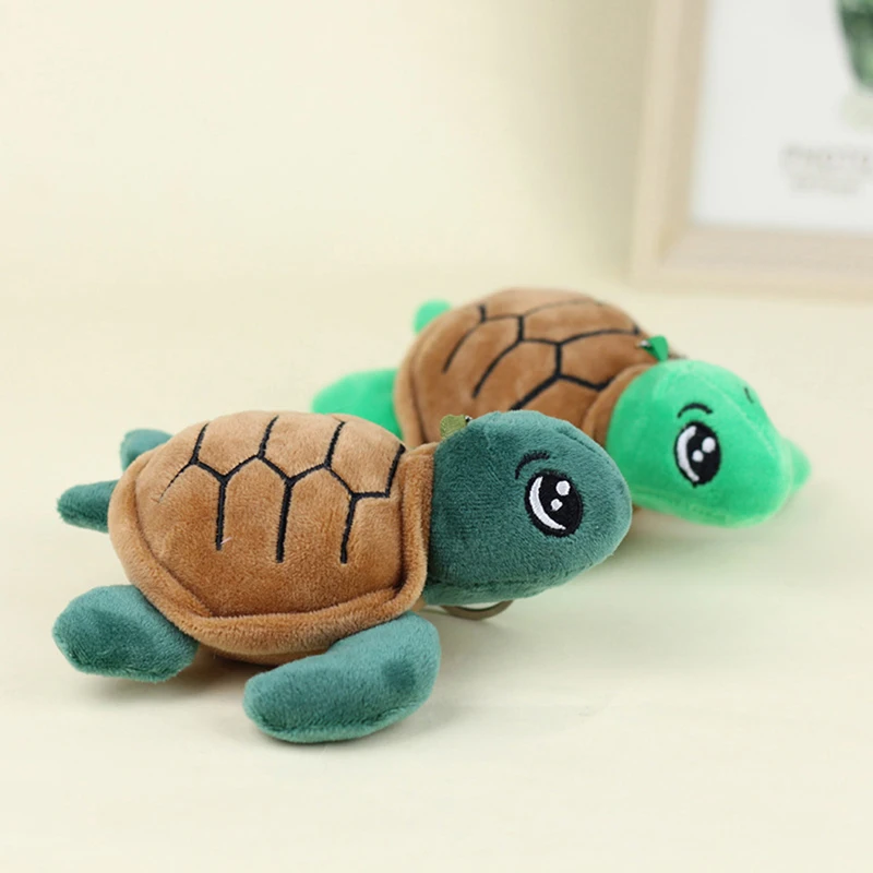 

14cm Plush Toy Cartoon Turtle Marine Animal Pendant Keychain Soft Stuffed Doll Keychain Backpack Car Bag Key Ring Decor Kid Gift