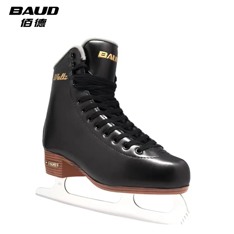 Sapatos de couro genuíno Ice Figure Speed Patins, impermeável profissional térmico quente engrossar com lâmina de gelo para crianças e adultos