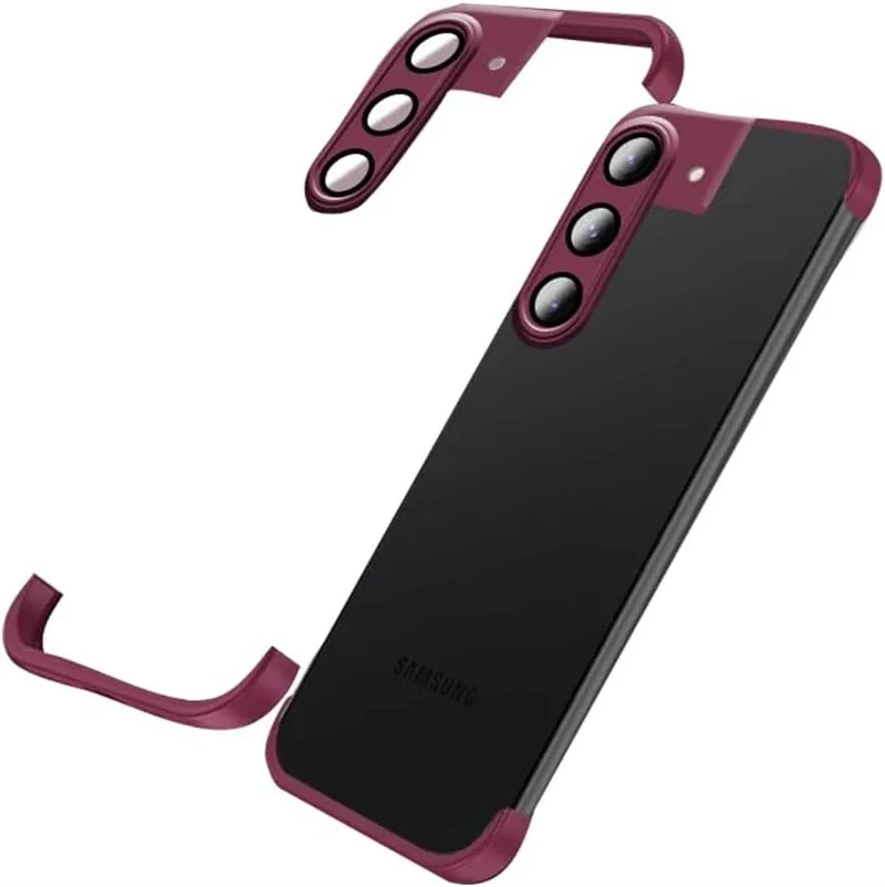 Frameless Silicone Bumper Shockproof Phone Case with Built-in Camera Lens Protector