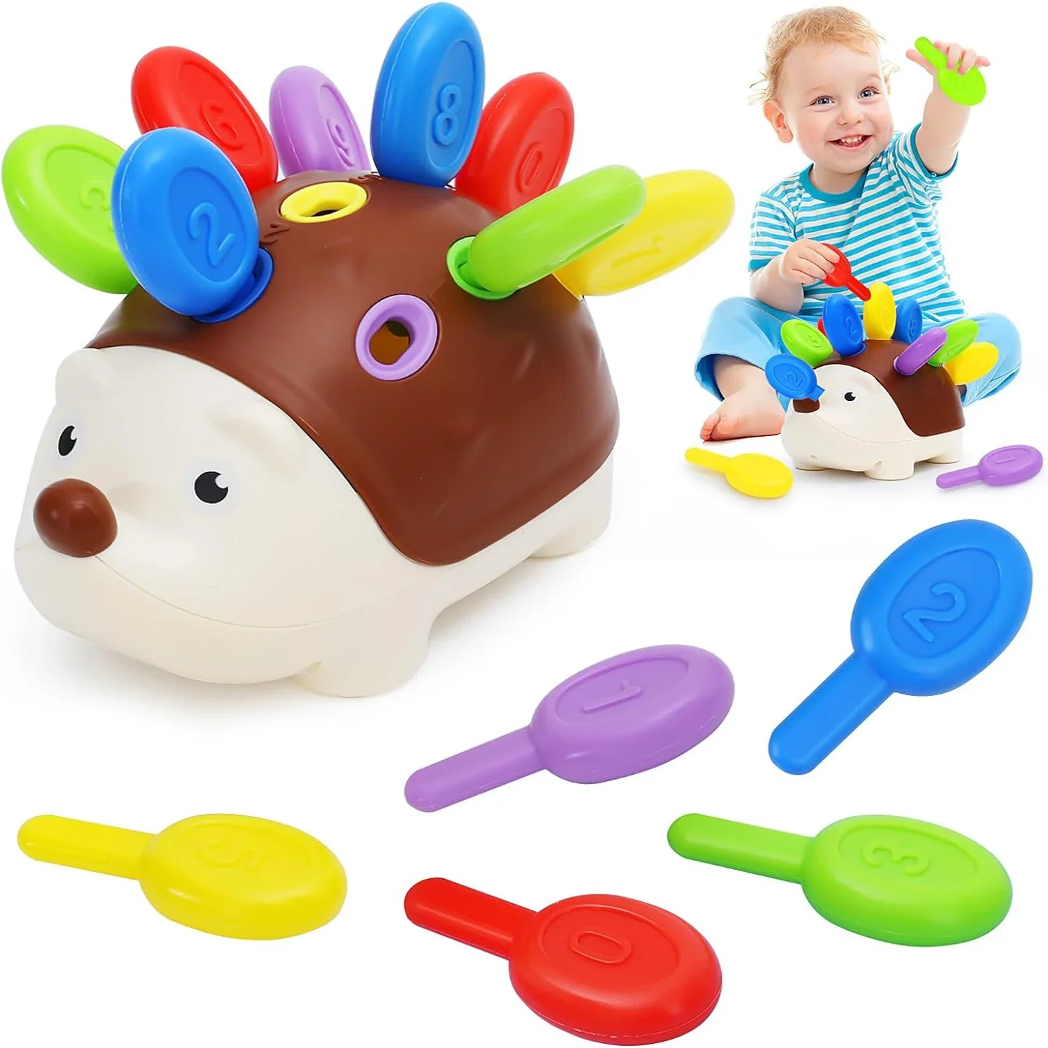 Fine Motor Hedgehog Montessori Learning Educational Counting & Sorter Toy for Toddlers