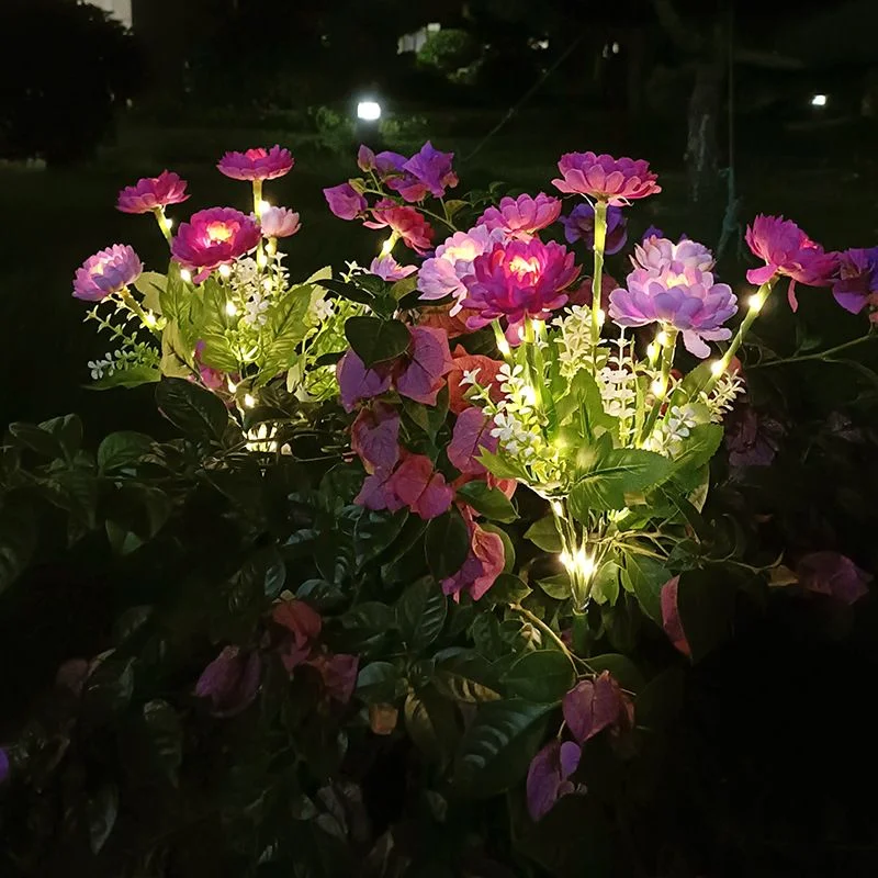 Flower Party Lamps Fairy Lights Garden Lights for Yard Patio Solar Outdoor Snow Lotus Flower Lawn Lamp Wedding Party Decoration