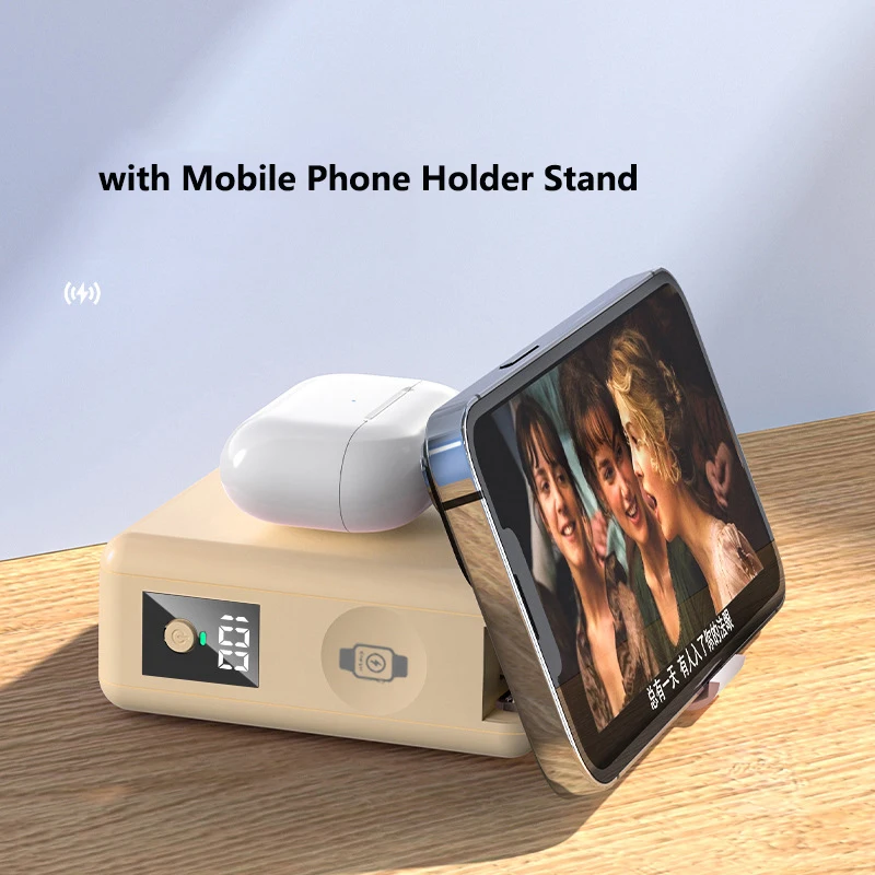 15000mAh 맥세이프 보조배터리 22.5W 고속 충전 보조배터리 (케이블, AC 플러그, 벽면 충전기 포함) 아이폰 16, 아이워치, 맥북용
