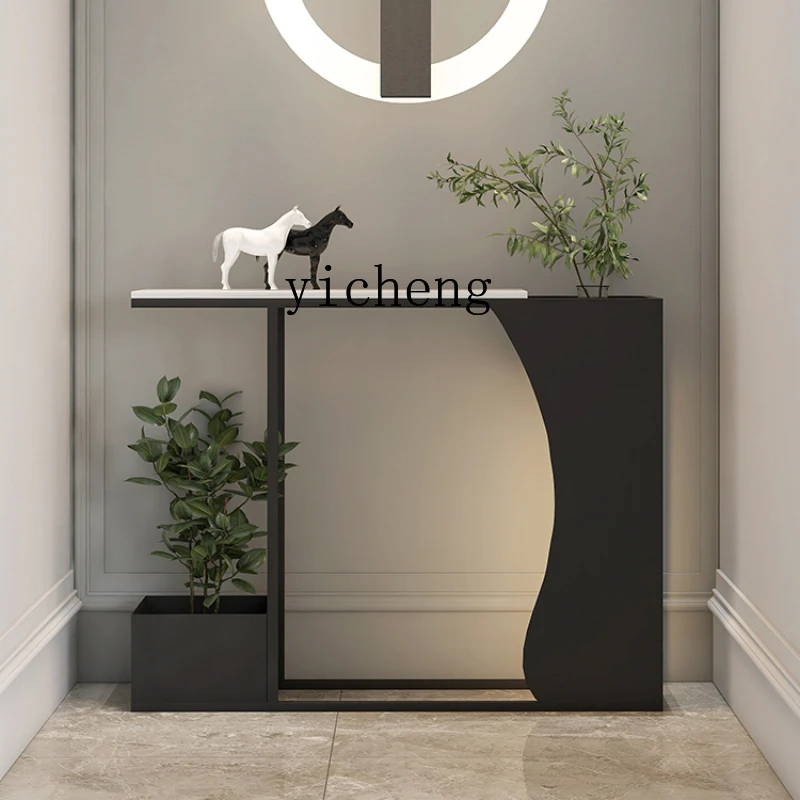 

ZC Modern Console Tables Extremely Narrow Foyer Corridor Creative Marble Home High-End Flower Stand Hallway Cabinet