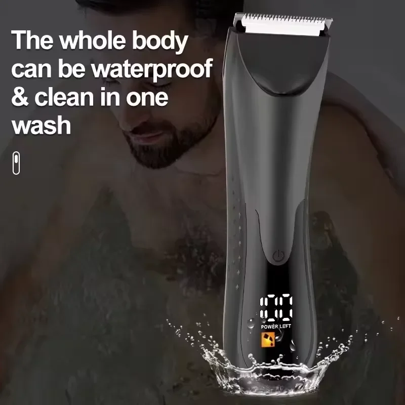 Groin Hair Trimmer - Electric Trimmer for Men Waterproof Ball Ceramic Blade Trimmer for Pubic/Body/Groin Grooming 4