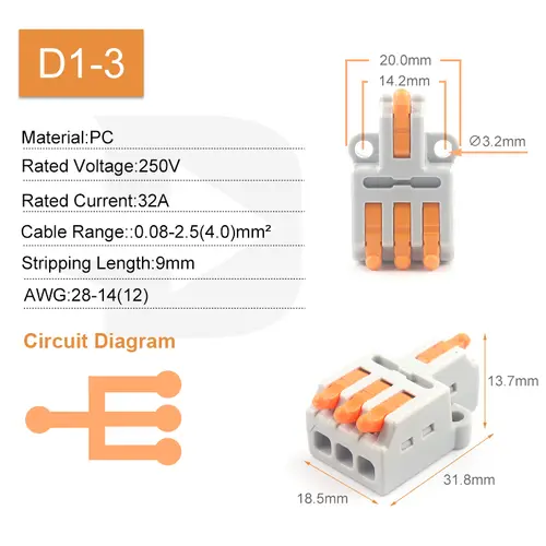 5PCS Fast Wire Connector Push-in Electrical Terminal Block Universal Splicing Wiring Cable Connectors For Cable Connection SPL ﻿ - Image 20