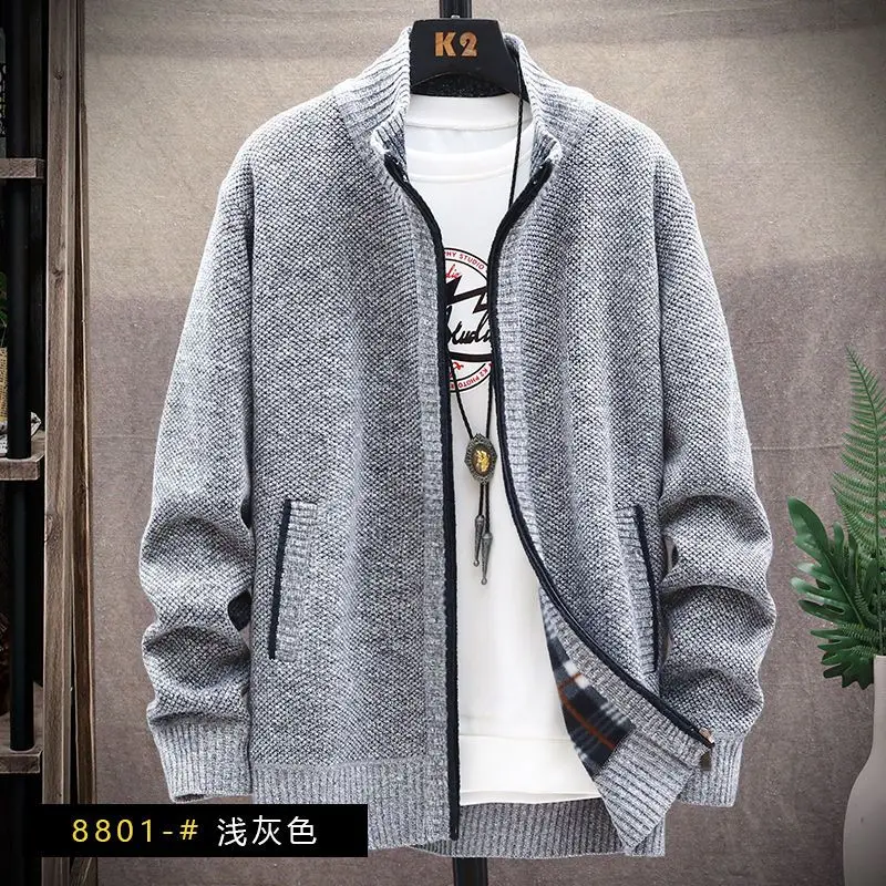 Autumn Winter Fashion Harajuku Cardigan Men Knitwear Casual All Match Long Sleeve Outerwear Patchwork Sweaters Chic Male Clothes