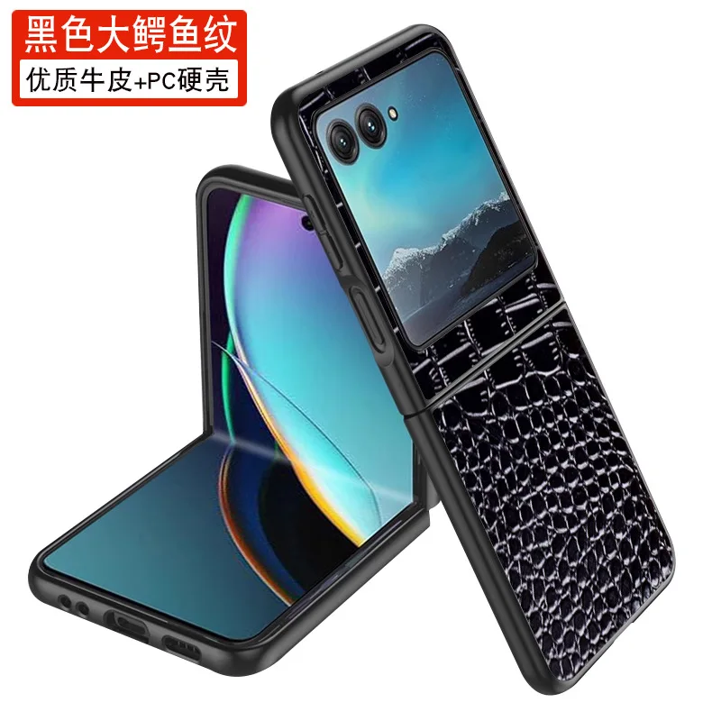 Luxury Genuine Leather Wallet Business Phone Case For Motorola Moto Razr 40 Razr40 Ultra Credit Card Money Slot Cover Holster