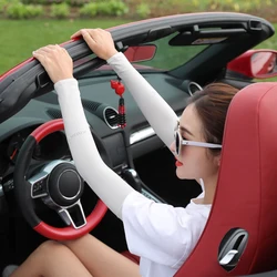 Long Gloves Sun UV Protection Hand Protector Cover Arm Sleeves Ice Silk Sunscreen Sleeves Outdoor Arm Warmer Half Finger Sleeves