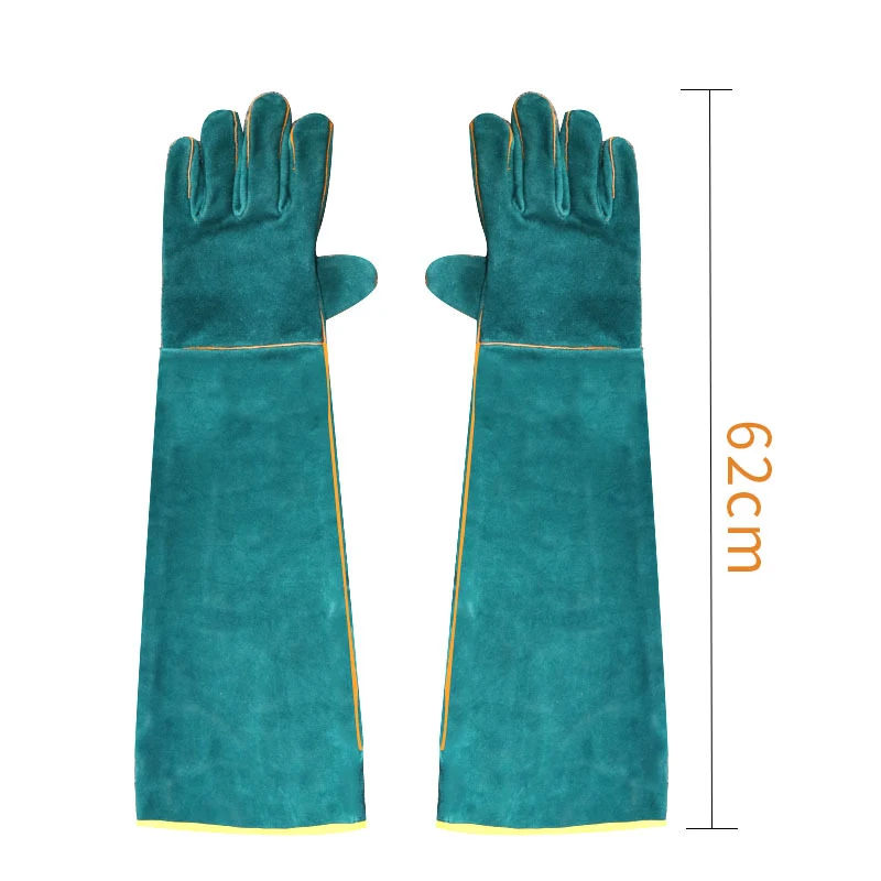 Anti-Bite Safety Gloves 62cm Ultra Long Leather Pets Grip Biting Protective Gloves For Dog Cat Pets Grasping Reptiles Animal