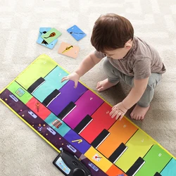Baby Musical Piano Mat for Kids Toddlers Playing Carpet Keyboard with 8 Instrument Sounds Baby Mat Study Educational Toys