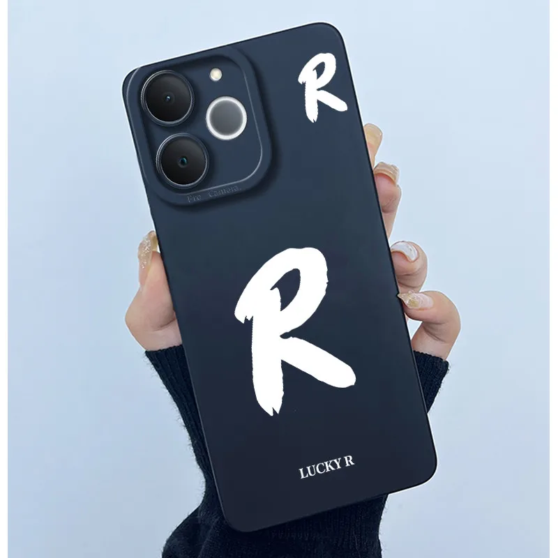 Cute Initial Letters Shockproof Soft Silicone Phone Case Cover Bumper