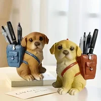 Cartoon Cute Puppy Pen Holder Resin Desk Decoration for Offices Homes Perfect Birthday Gift for Students Goung Adults 2