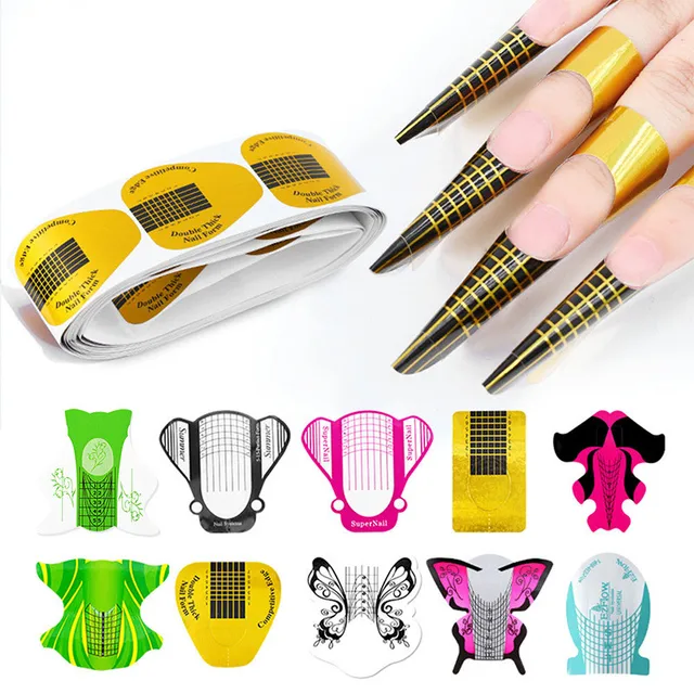 Pcs professional nail art form french tips mold uv gel polishing extension guide sticker tool manicure
