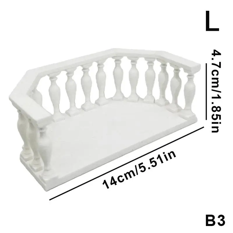 European-Style Miniature Dollhouse Balcony with Railing