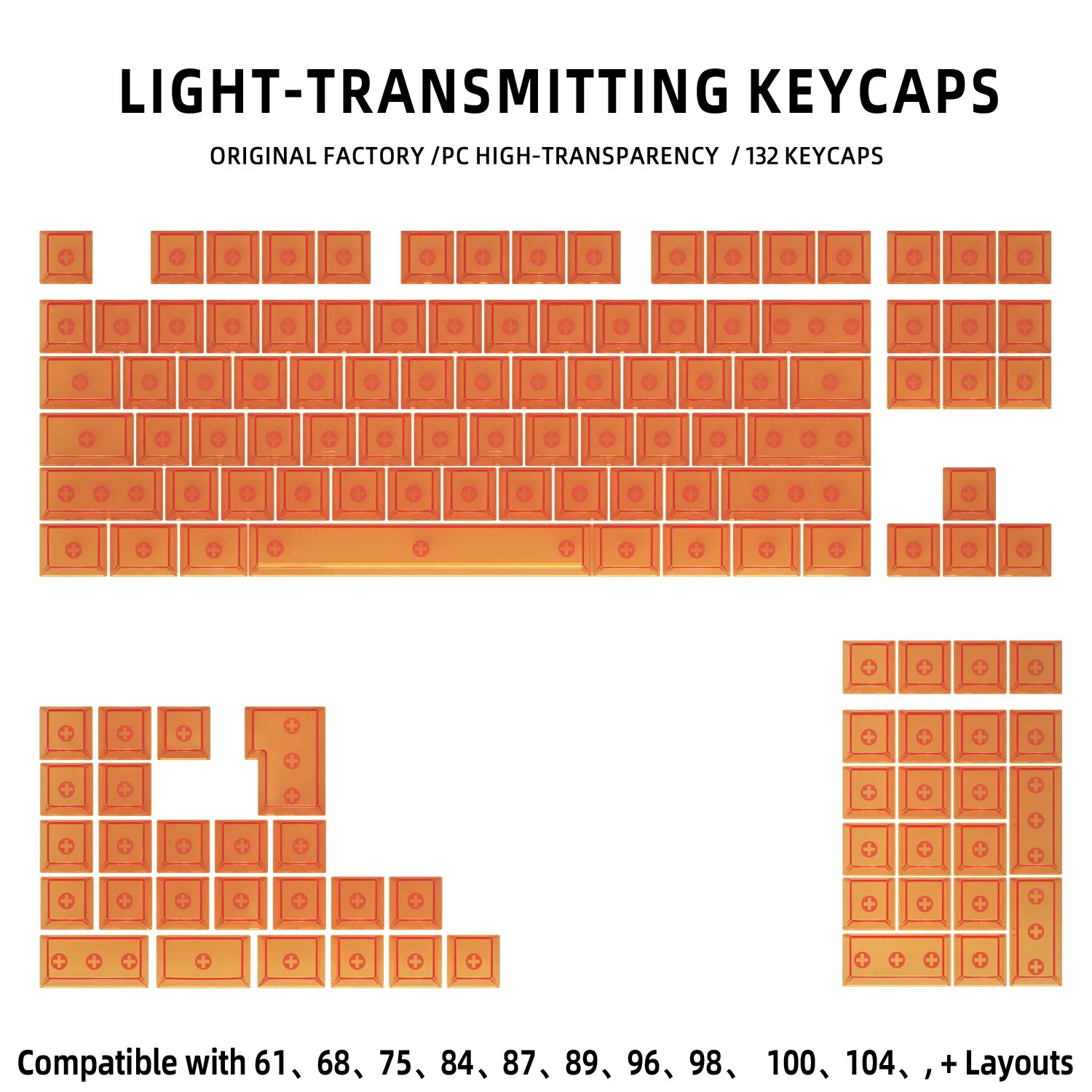 Vibrant Multicolor Cherry Profile Transparent Keycaps Set