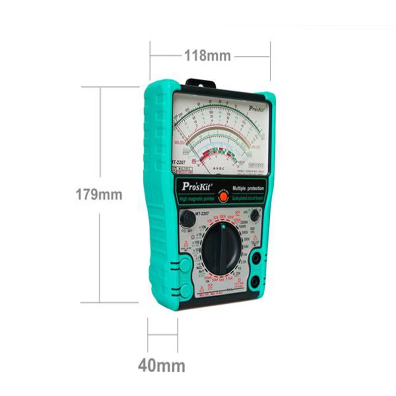 Pro'sKit MT-2207-C 포인터 타입 김서림 방지 3 목적 전기 계량기, 내부 자기 고정밀 멀티미터, 1000V, 10A