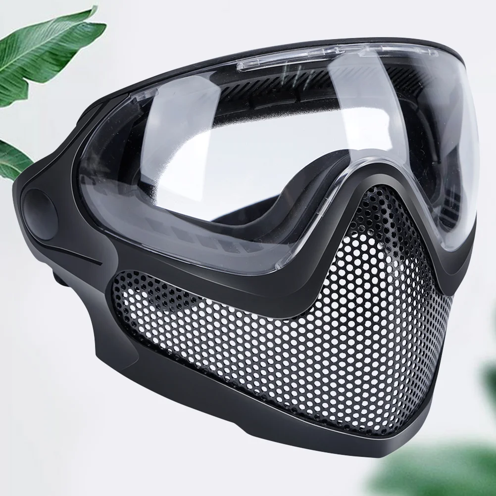 1PC Dual Mode Combat Mask Outdoor Game Mask Gear Steel Screen Protective Unisex Outdoor Game for Man Women (Black)