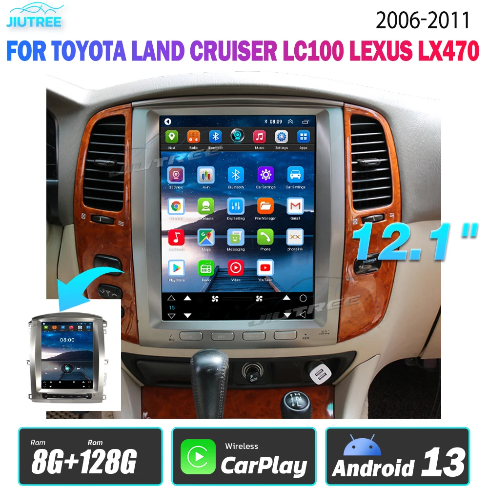 

Android 13 Tesla Screen For Toyota Landcruiser 100 Land cruiser For Lexus LX470 Car Radio Navi GPS Multimedia Player Autoradio