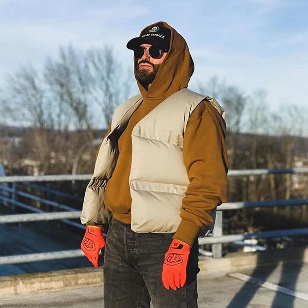 Kanye666 Y2K DONDA Kanye West Streetwear Fashion Casual Velvet Loose Oversized Cotton Clothing Tops Down Jacket Vest For Men